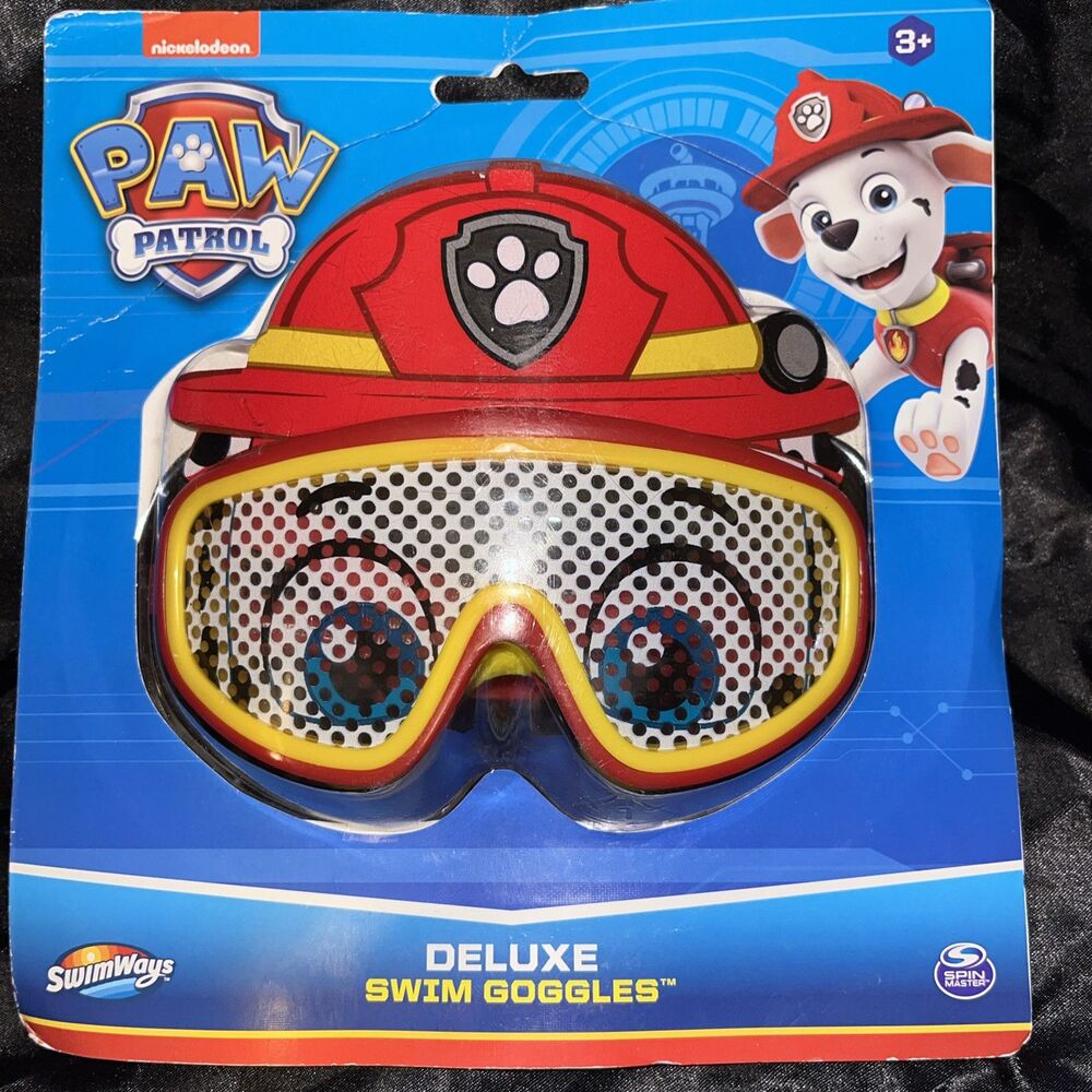 PAW Patrol Swim Goggles Kids Red Yellow Deluxe Nickelodeon Adjustable